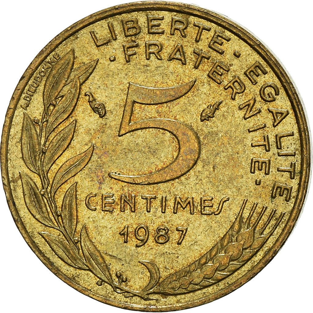 Moneta, Francia, 5 Centimes, 1987