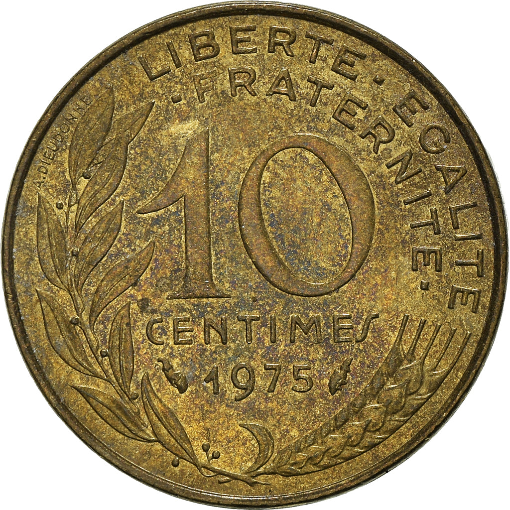 Moeda, França, 10 Centimes, 1975
