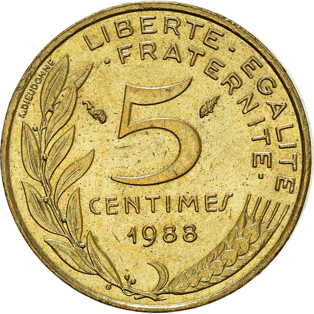 Moneda, Francia, 5 Centimes, 1988