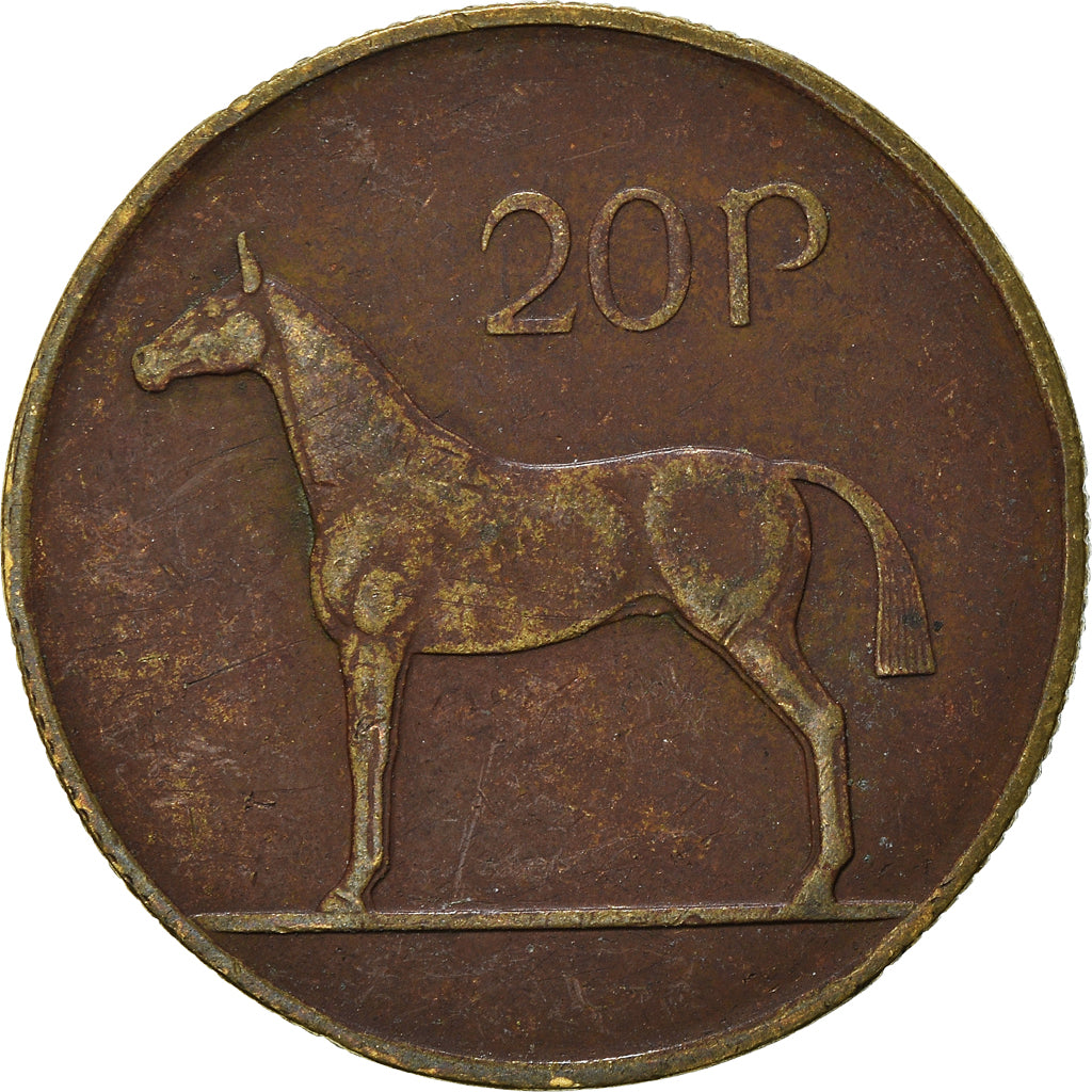 Moeda, REPÚBLICA DA IRLANDA, 20 Pence, 1986