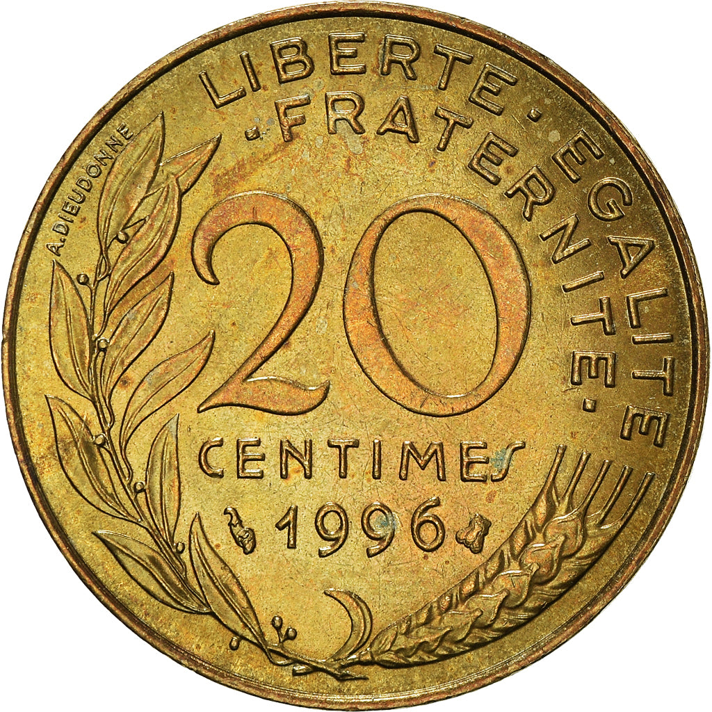 Moneta, Francia, 20 Centimes, 1996
