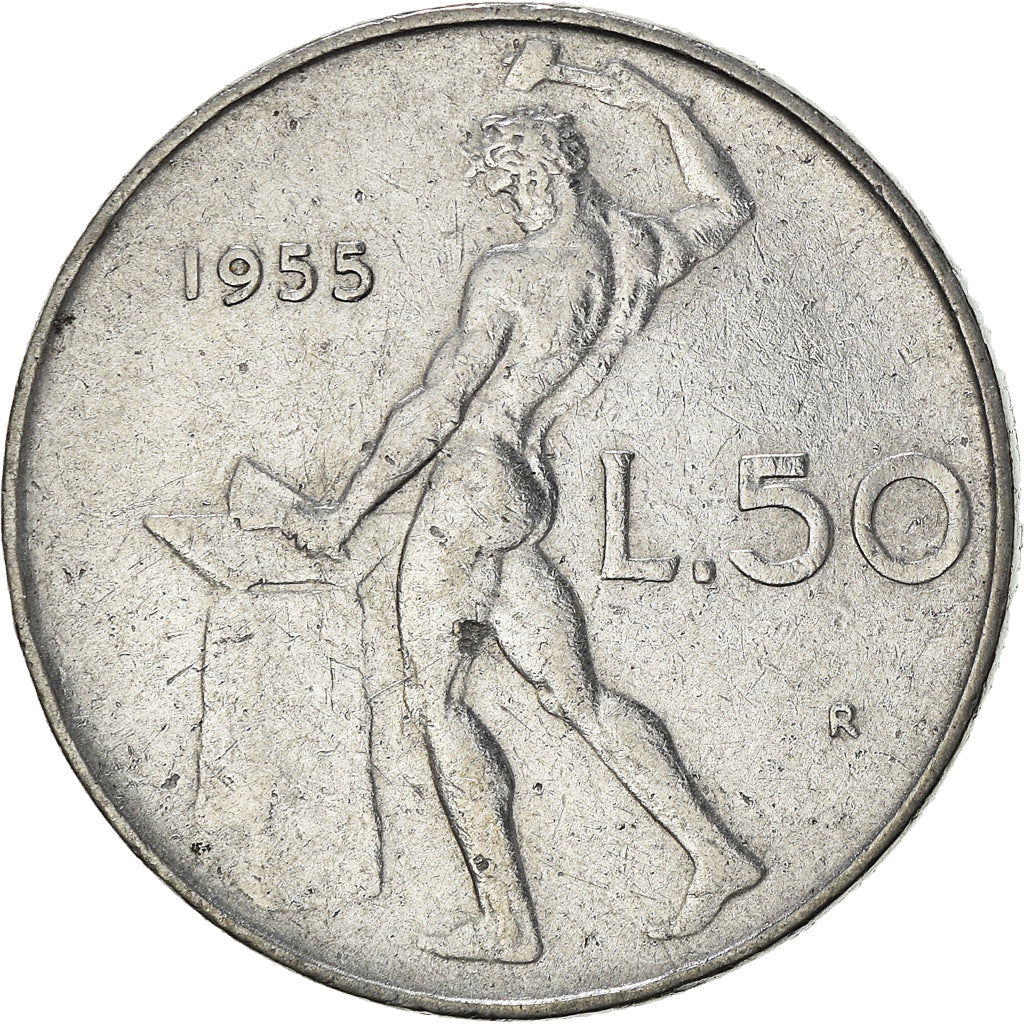 Moneta, Włochy, 50 Lire, 1955