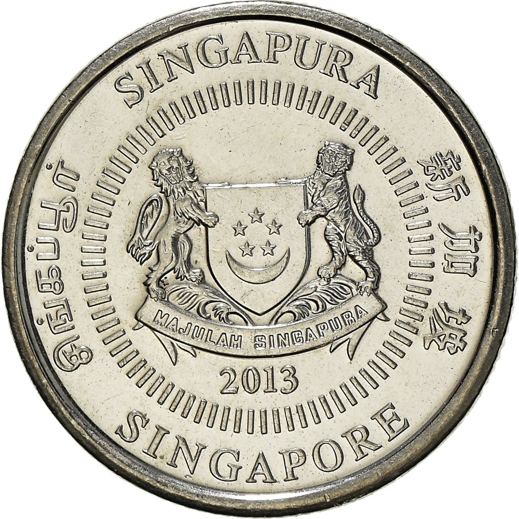 Coin, Singapore, 10 Cents, 2013