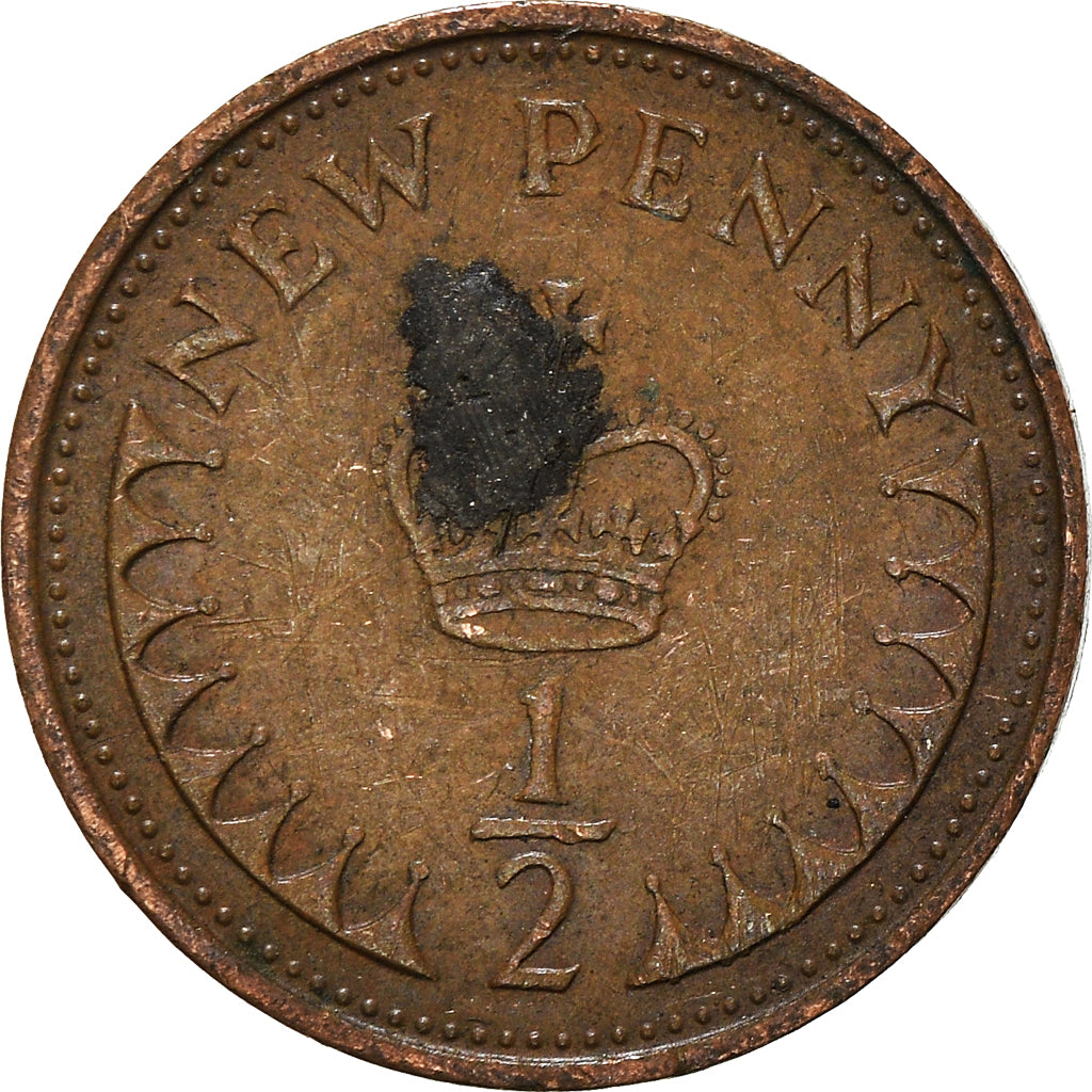Münze, Großbritannien, 1/2 New Penny, 1971