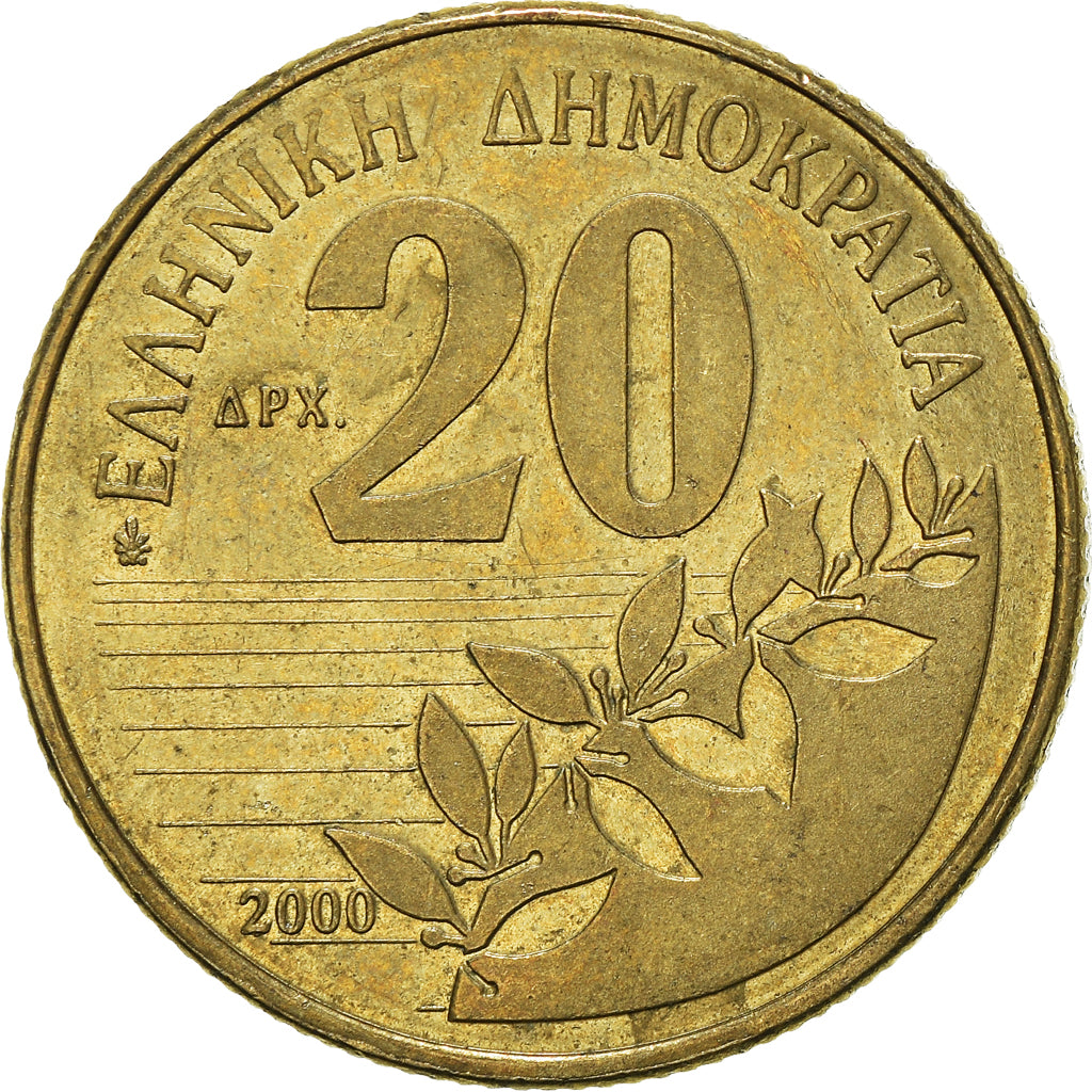 Moneda, Grecia, 20 Drachmes, 2000
