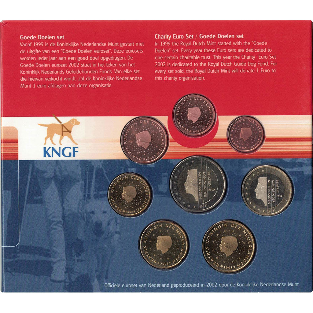 Netherlands, Euro Set of 8 coins, 2002
