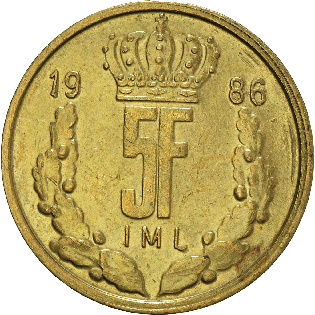 Coin, Luxembourg, 5 Francs, 1986