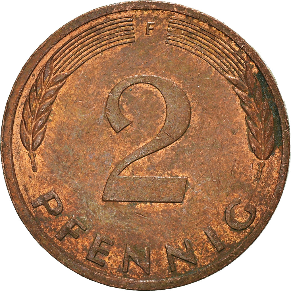 Moeda, ALEMANHA - REPÚBLICA FEDERAL, 2 Pfennig, 1980