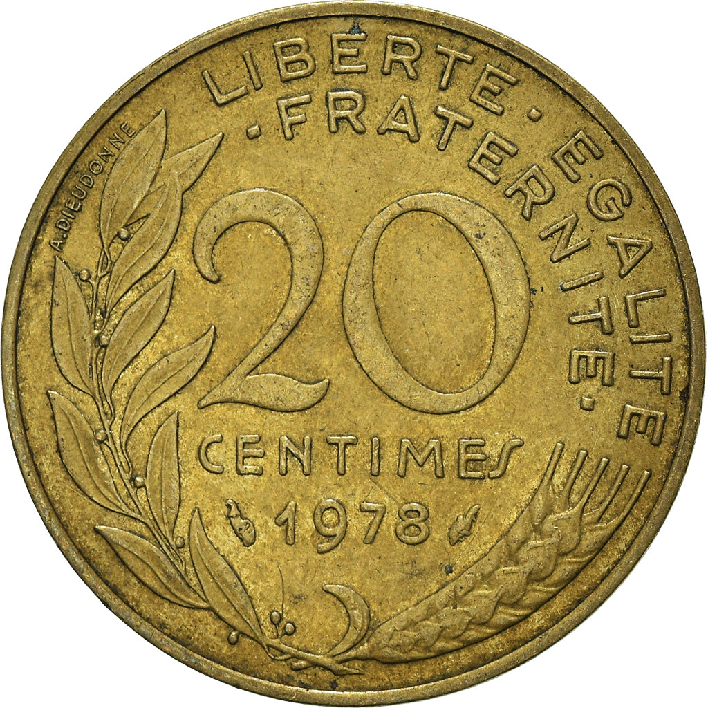 Munten, Frankrijk, 20 Centimes, 1978