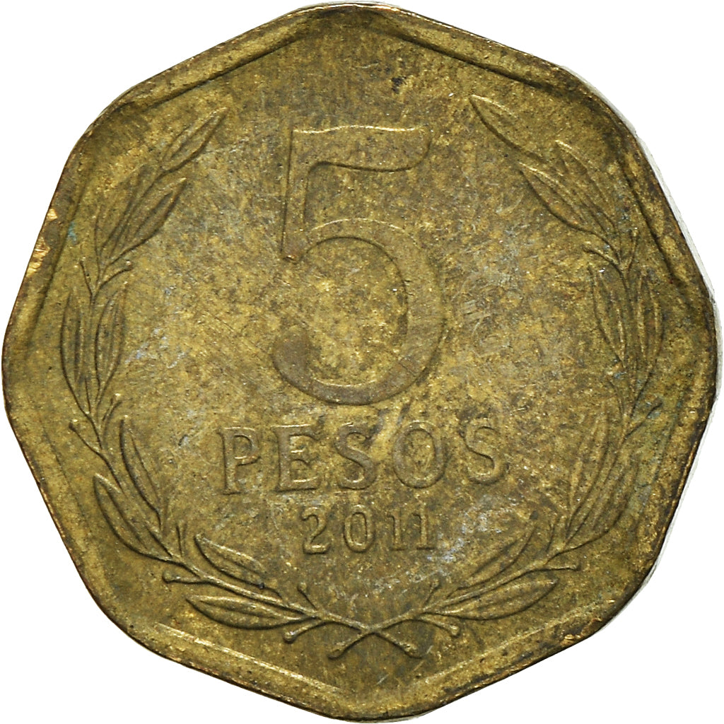 Monnaie, Chili, 5 Pesos, 2011