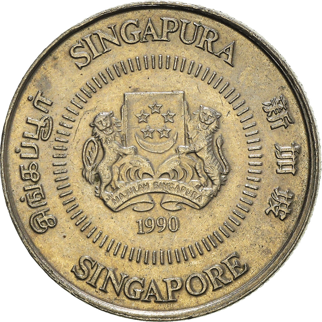 Moneda, Singapur, 10 Cents, 1990