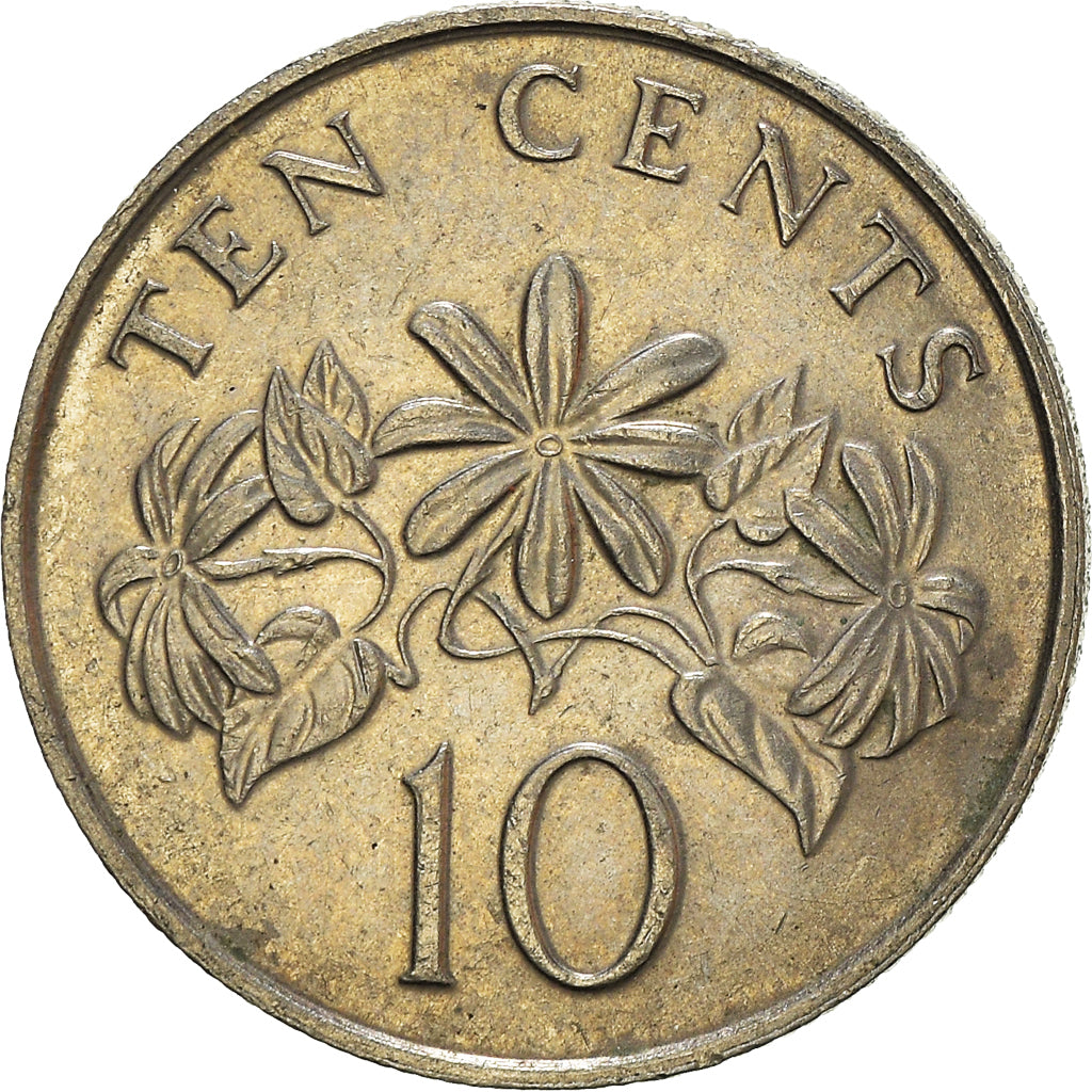 Moneda, Singapur, 10 Cents, 1990