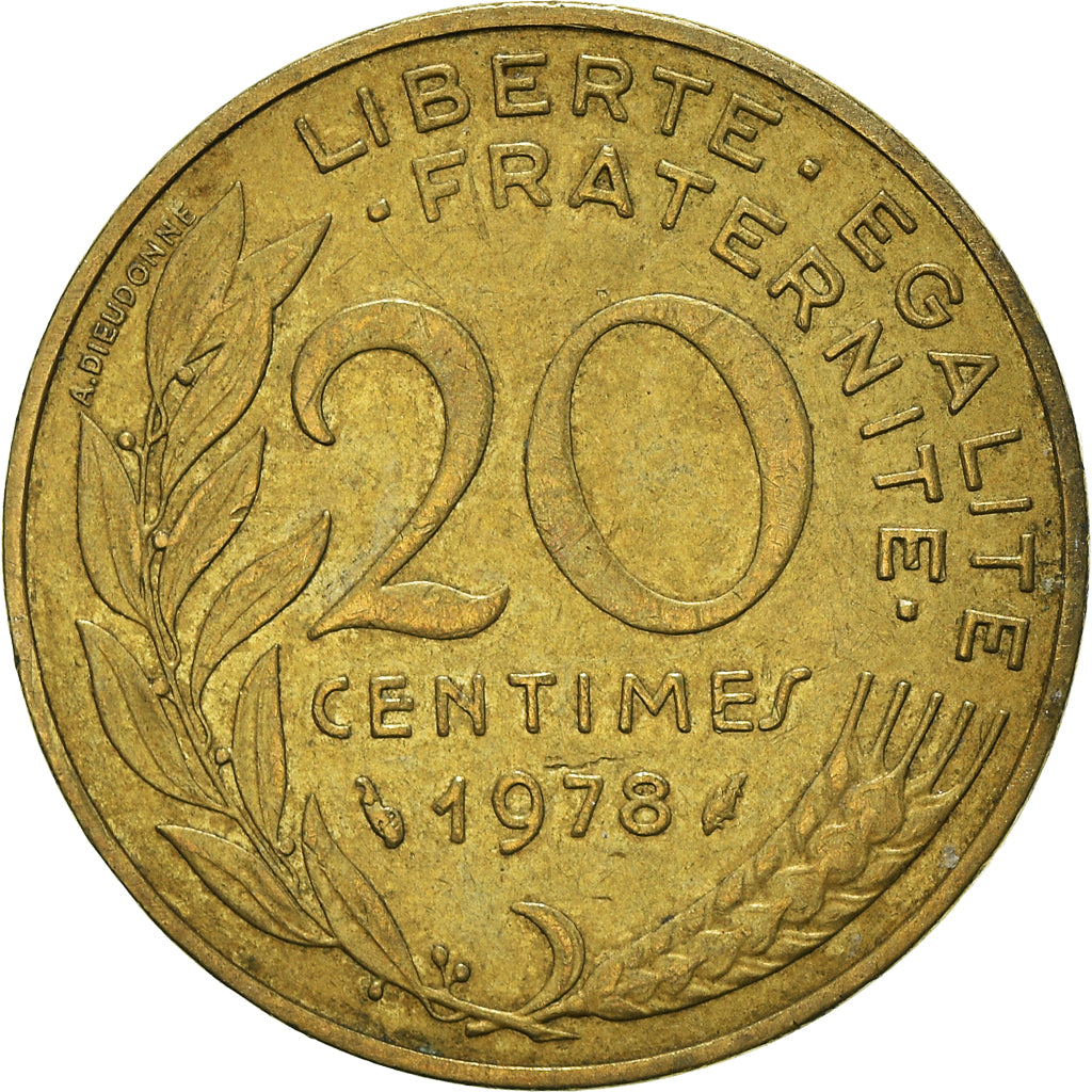 Moneta, Francja, 20 Centimes, 1978