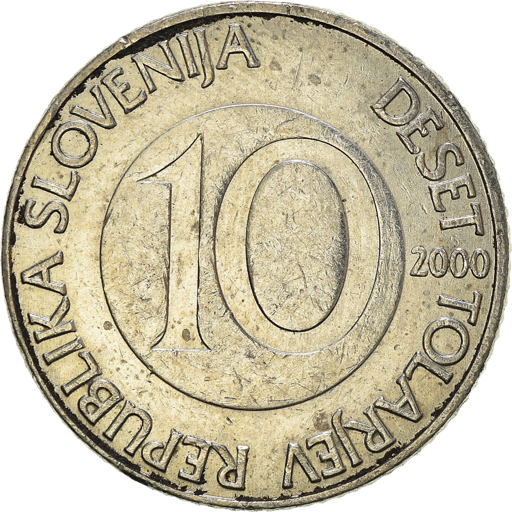 Monnaie, Slovénie, 10 Tolarjev, 2000