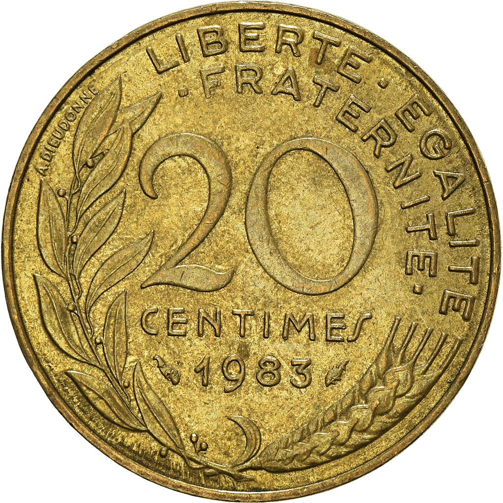 Moeda, França, 20 Centimes, 1983