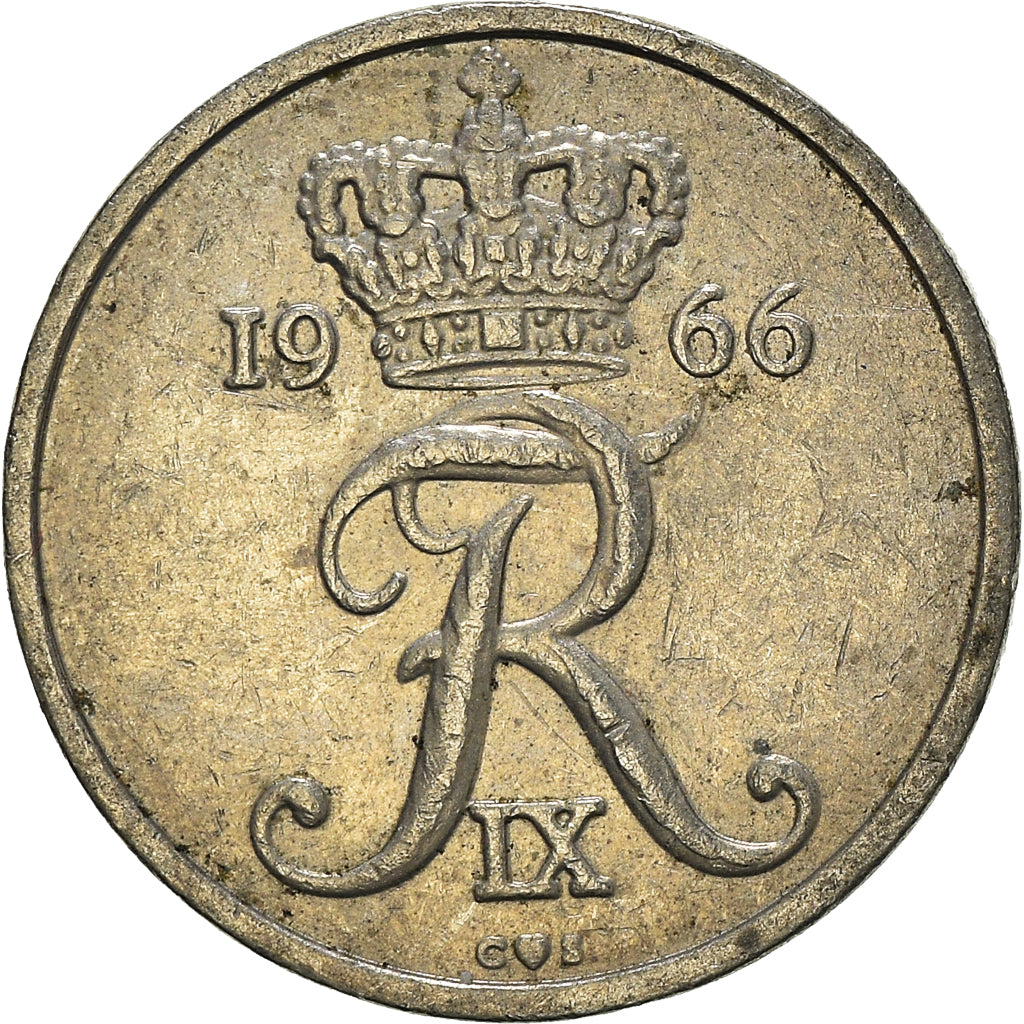 Munten, Denemarken, 10 Öre, 1966