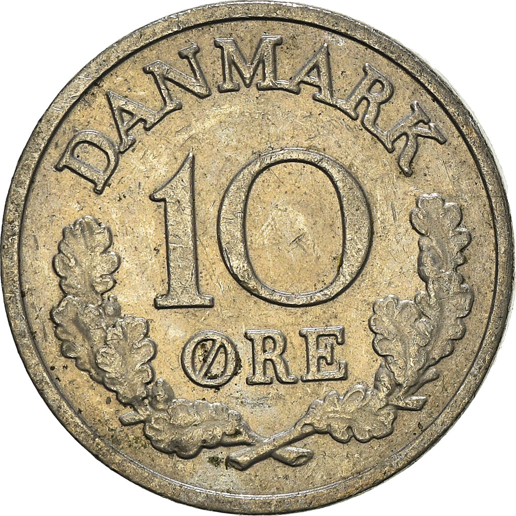 Munten, Denemarken, 10 Öre, 1966