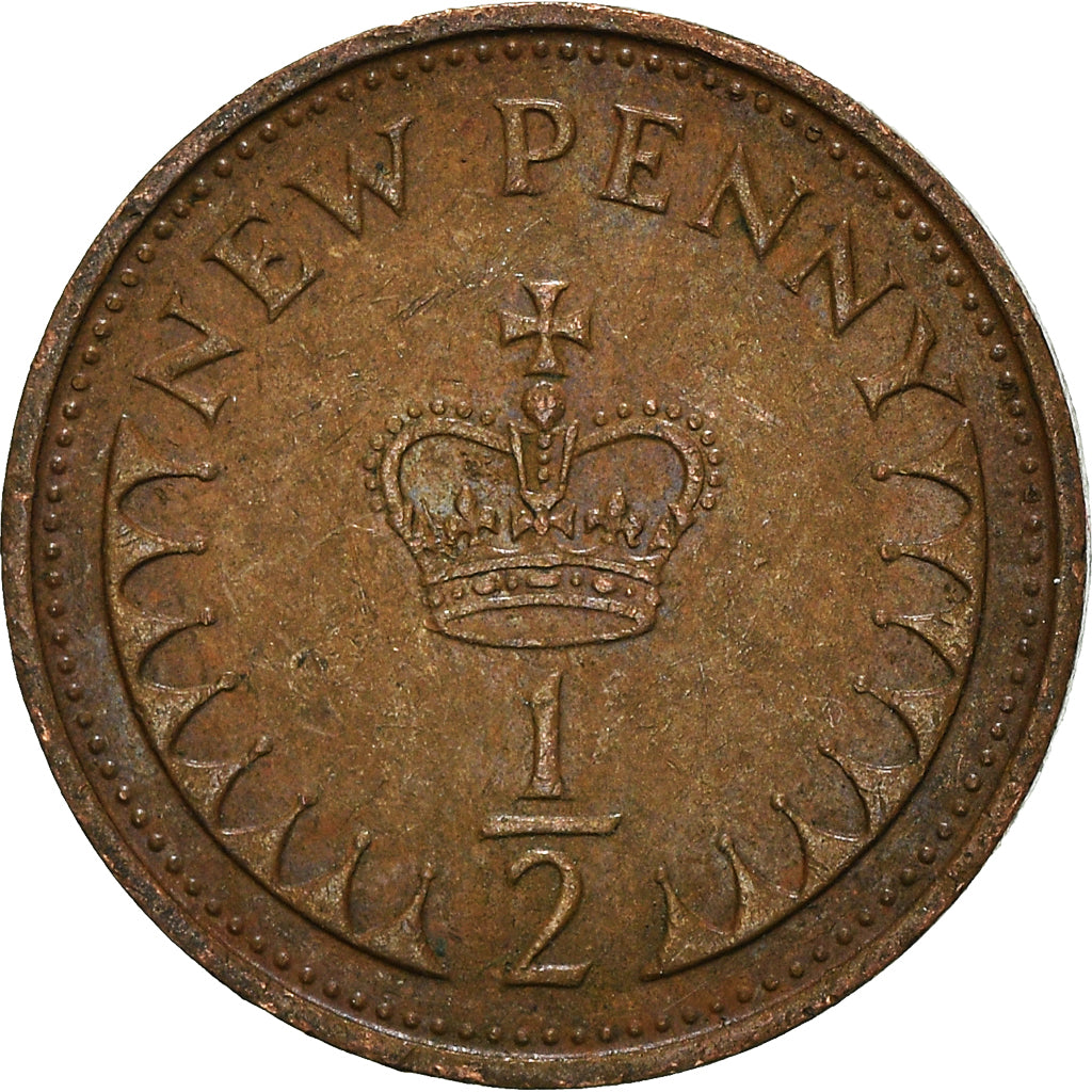 Moneta, Wielka Brytania, 1/2 New Penny, 1971