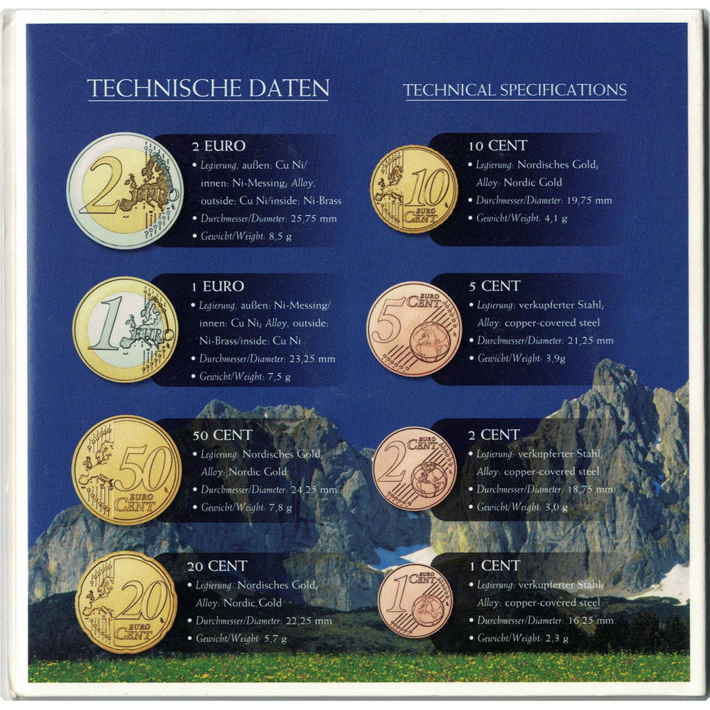 Austria, Euro Set of 8 coins, 2009