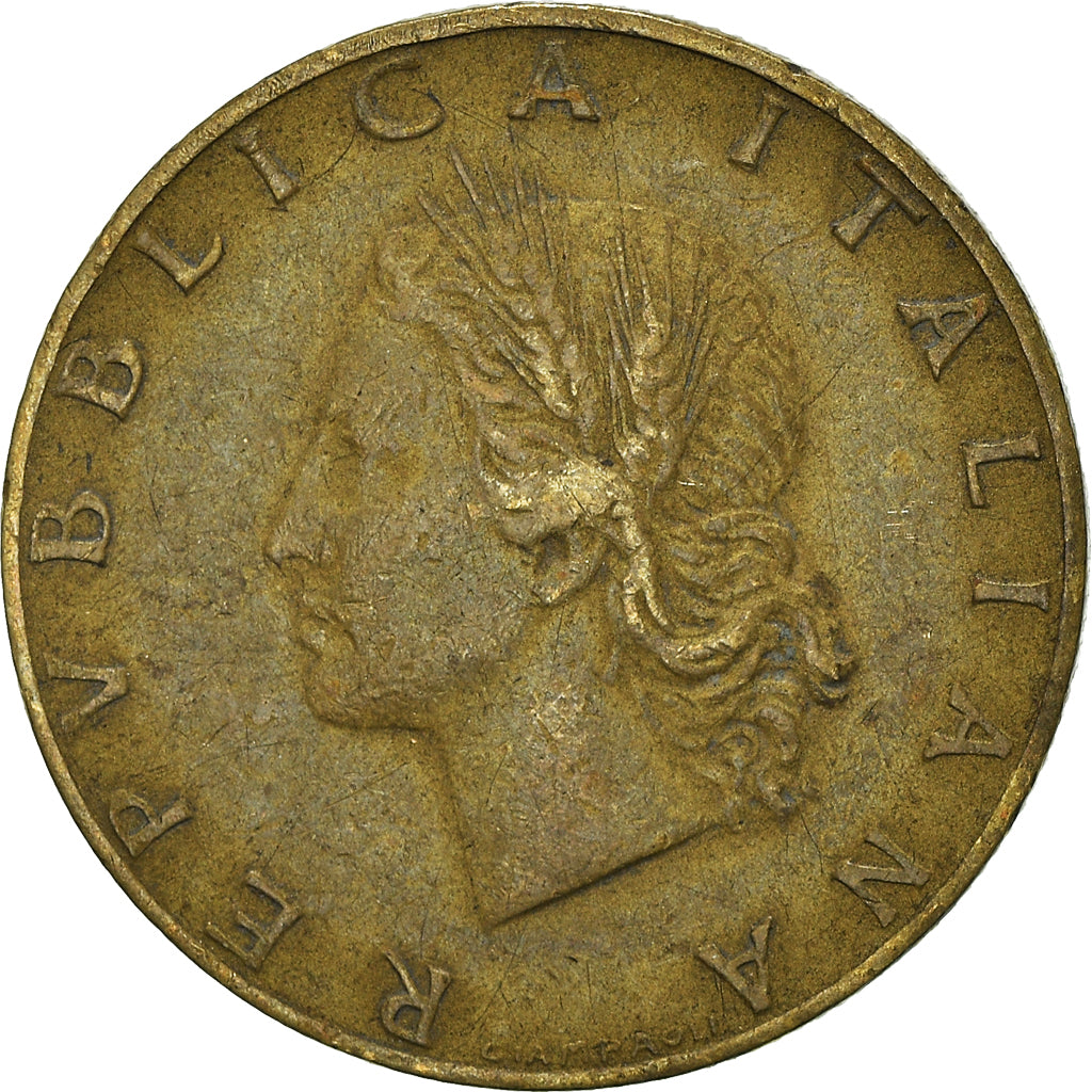 Münze, Italien, 20 Lire, 1957