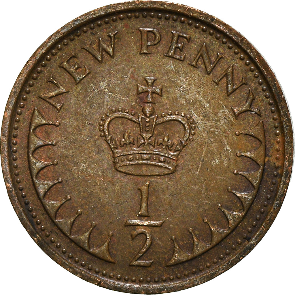 Munten, Groot Bretagne, 1/2 New Penny, 1976