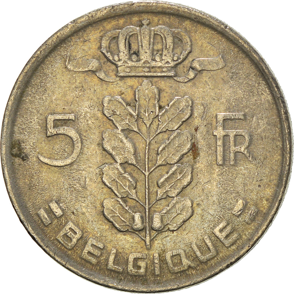 Münze, Belgien, 5 Francs, 5 Frank, 1977
