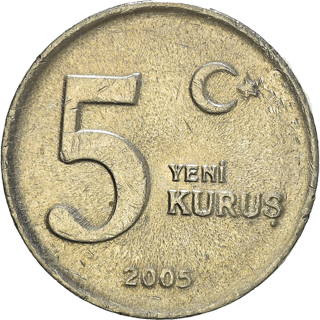 Moneda, Turquía, 5 New Kurus, 2005