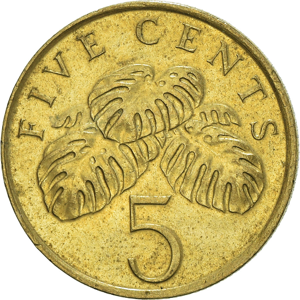 Moeda, Singapura, 5 Cents, 1995