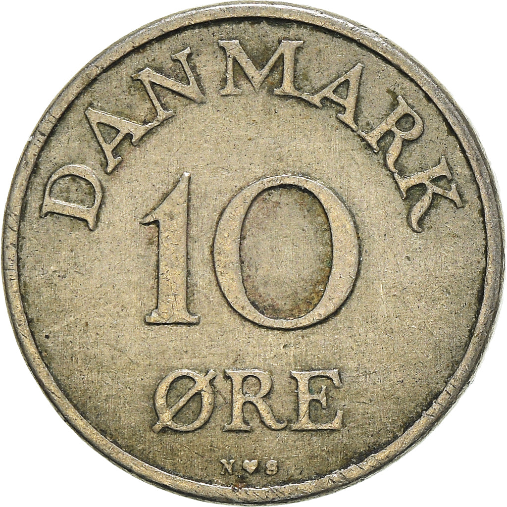 Moneda, Dinamarca, 10 Öre, 1952