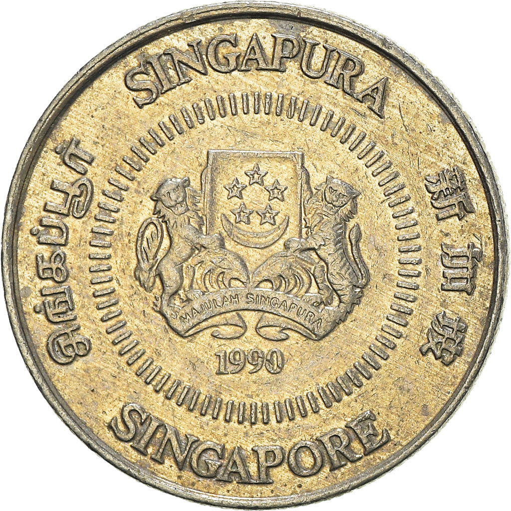 Moneda, Singapur, 10 Cents, 1990