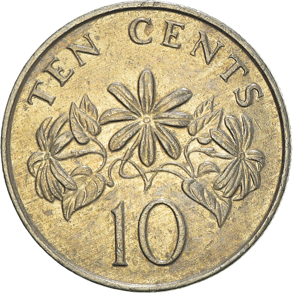 Moneda, Singapur, 10 Cents, 1990