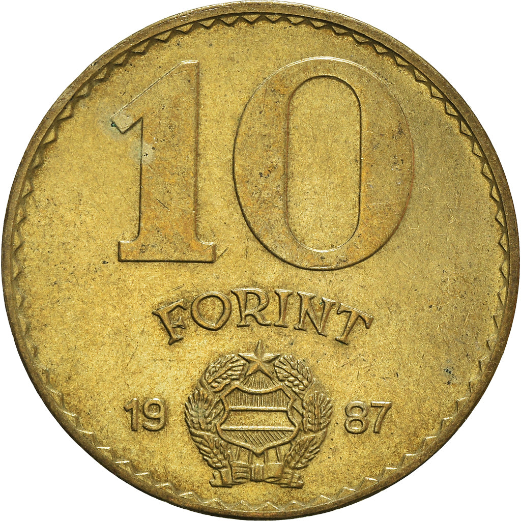 Moneda, Hungría, 10 Forint, 1987