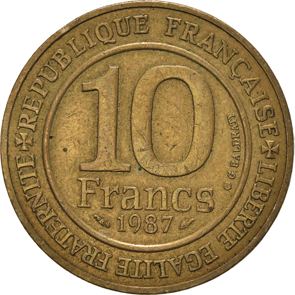 Munten, Frankrijk, 10 Francs, 1987