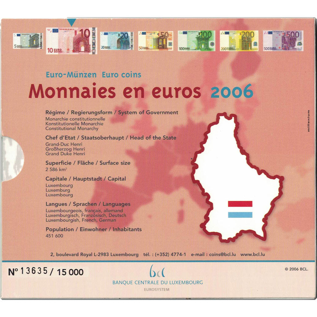 Luxembourg, Euro Set of 9 coins, 2006