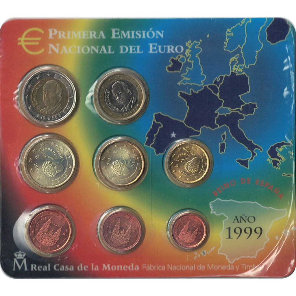 Spain, Euro Set of 8 coins, 1999