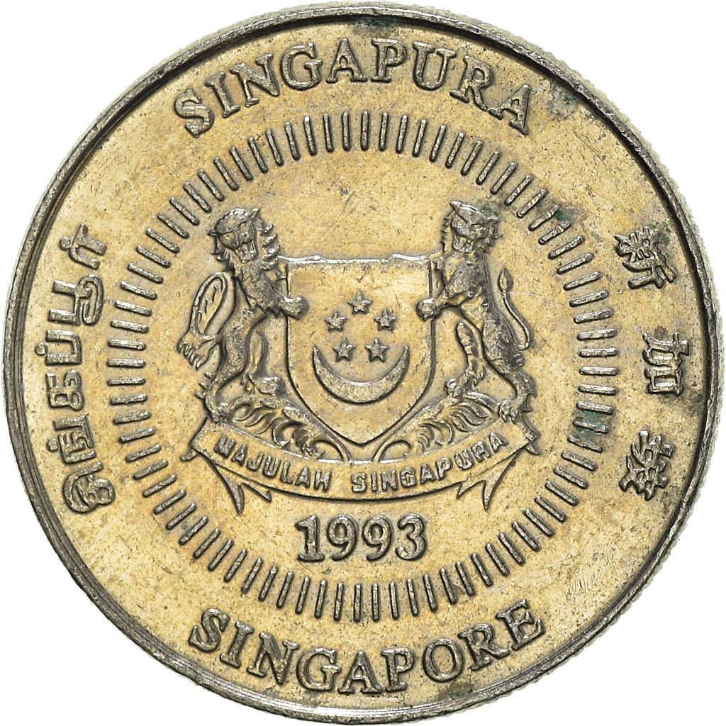 Coin, Singapore, 10 Cents, 1993