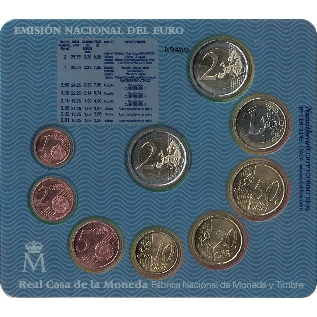 Spain, Euro Set of 9 coins, 2007