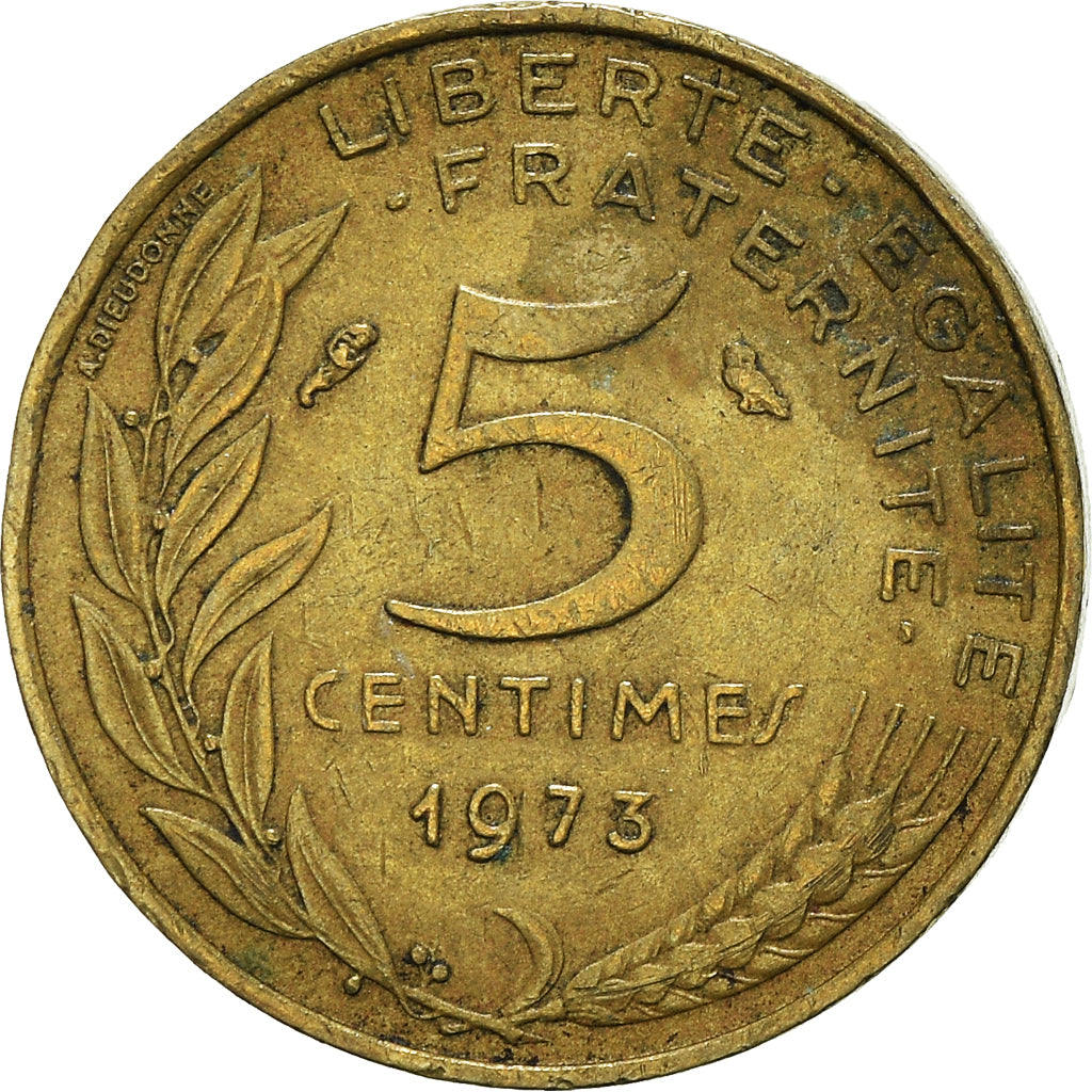 Munten, Frankrijk, 5 Centimes, 1973