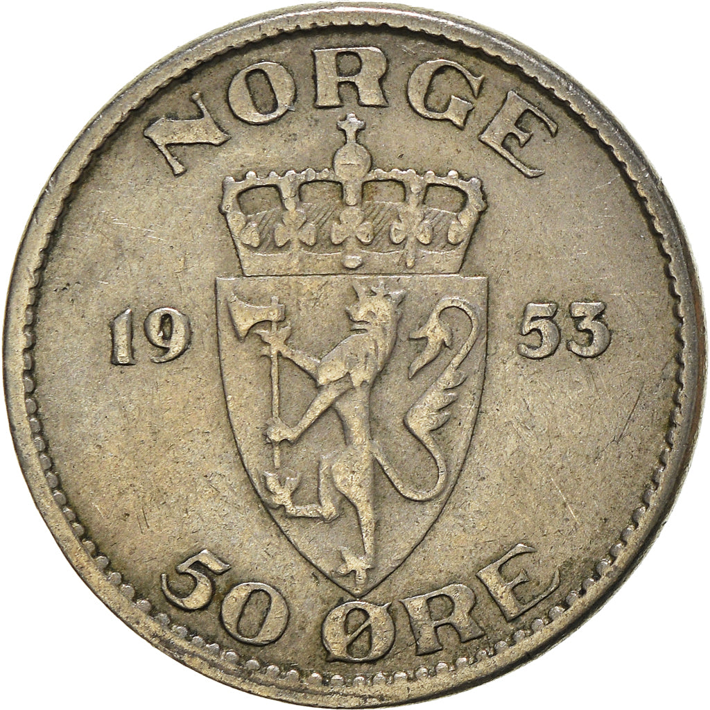 Coin, Norway, 50 Öre, 1953
