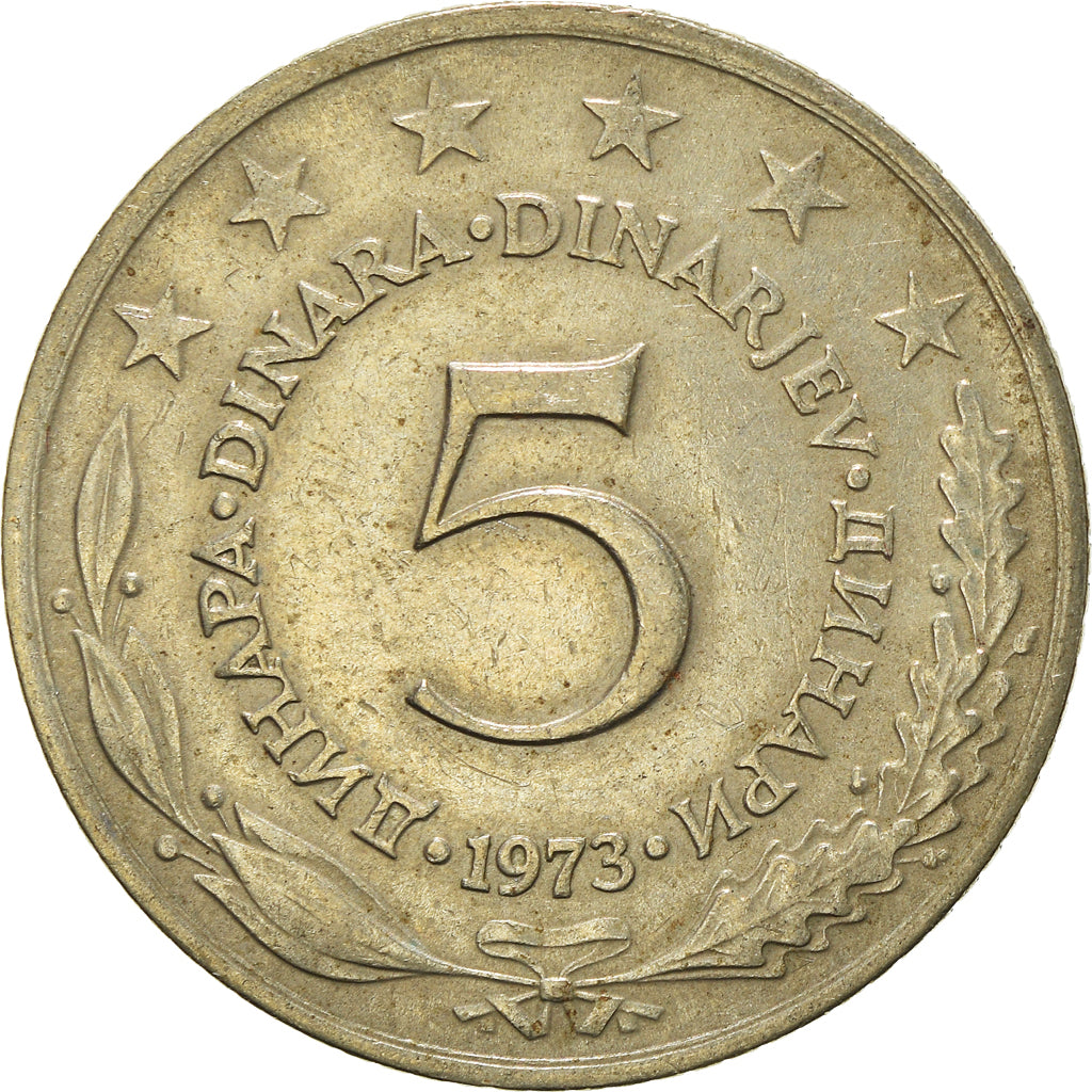 Munten, Joegoslaviëe, 5 Dinara, 1973