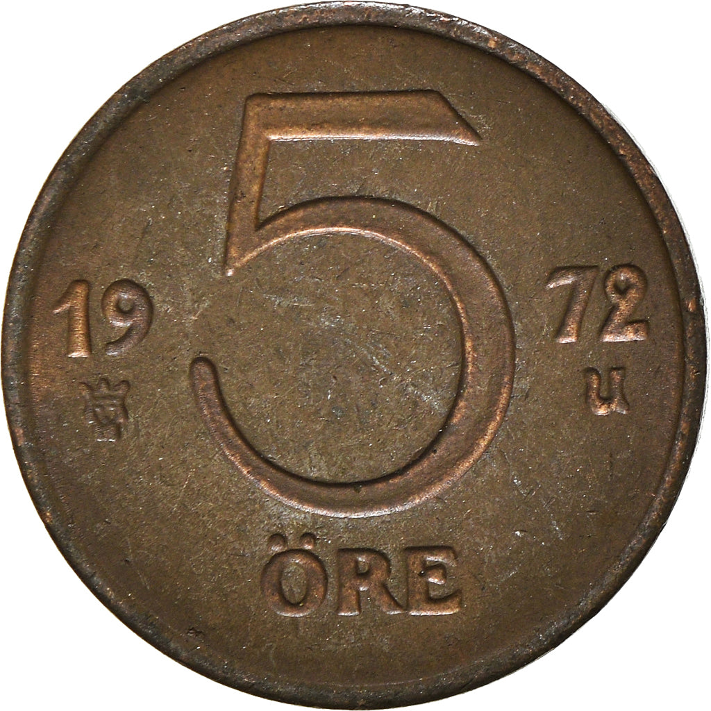 Moneta, Svezia, 5 Öre, 1972