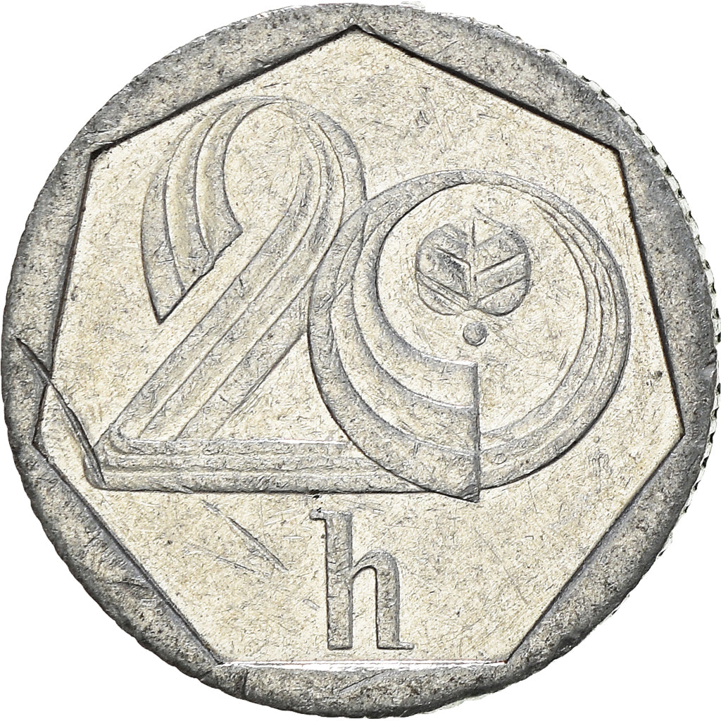 Münze, Tschechische Republik, 20 Haleru, 1993