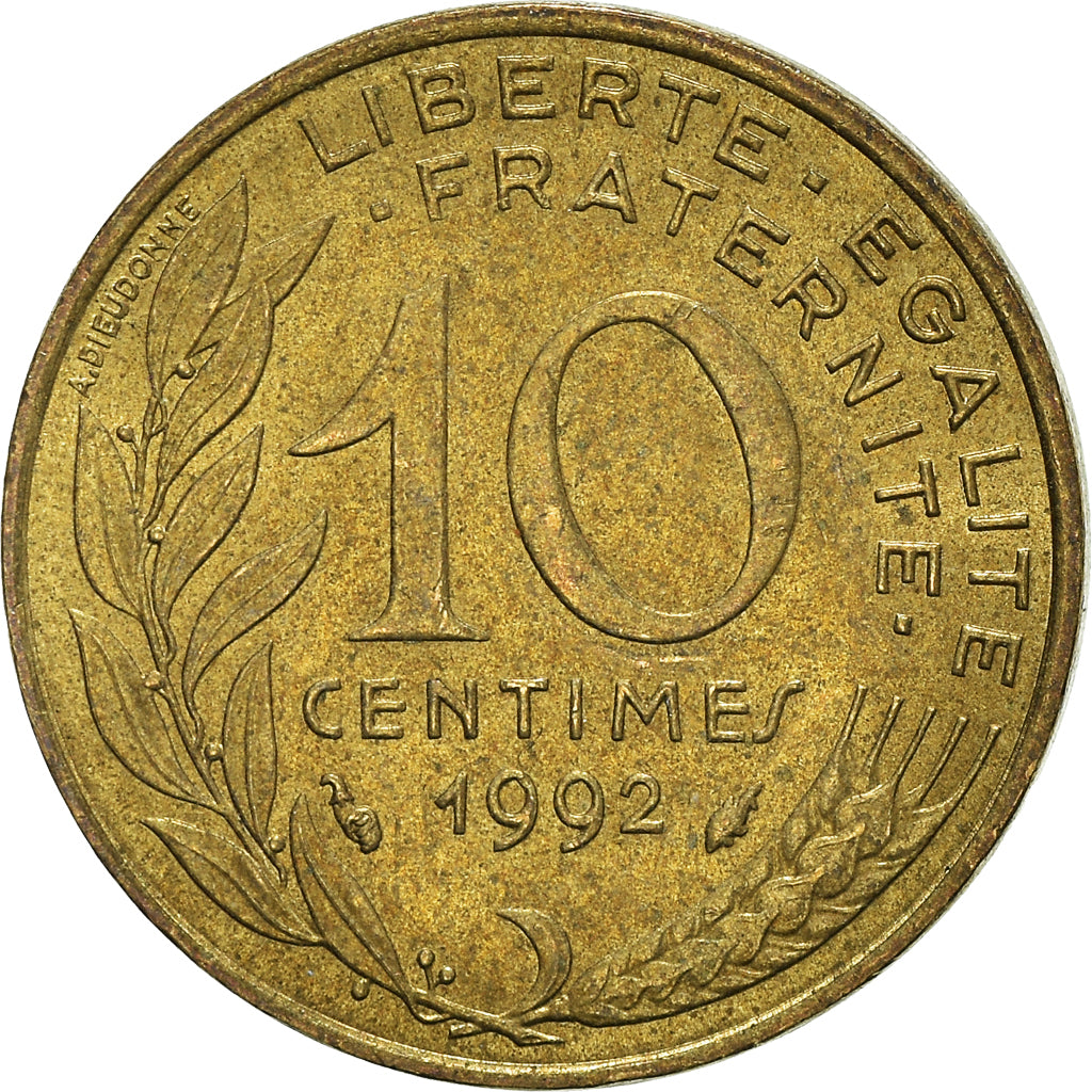 Moneta, Francja, 10 Centimes, 1992