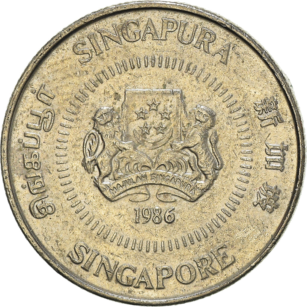 Coin, Singapore, 10 Cents, 1986