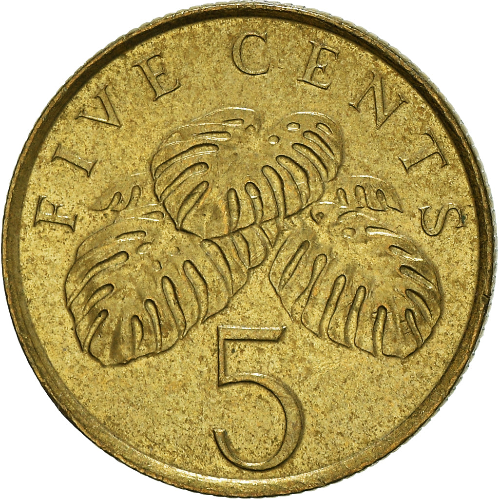 Moeda, Singapura, 5 Cents, 1995