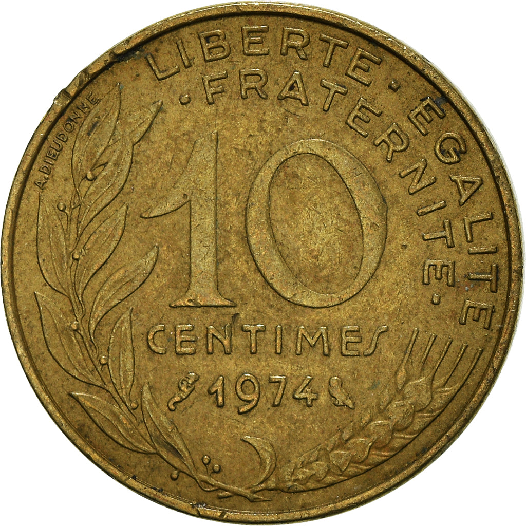 Moneda, Francia, 10 Centimes, 1974