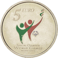 REPUBLIKA IRLANDII, 5 Euro, 2003, Sandyford, MS(63), Miedź-Nikiel, KM:40