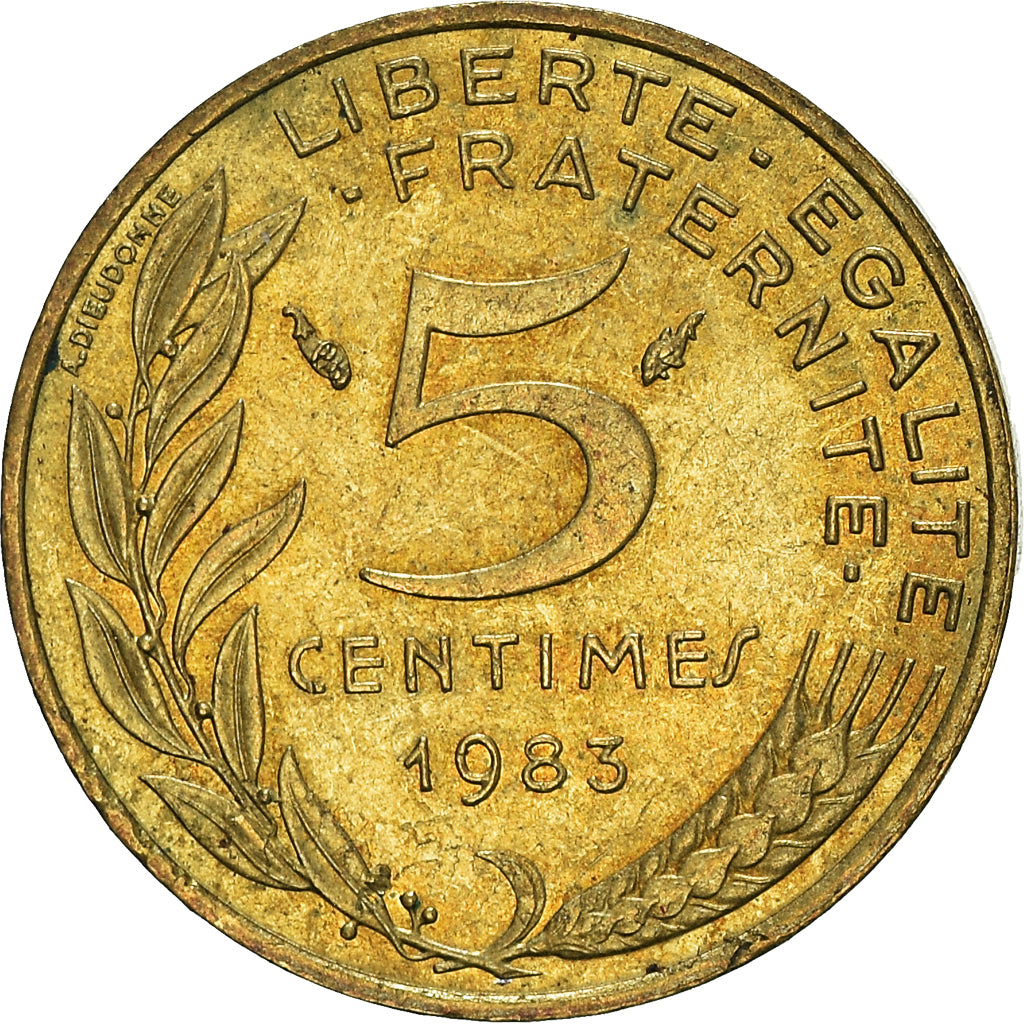 Monnaie, France, 5 Centimes, 1983