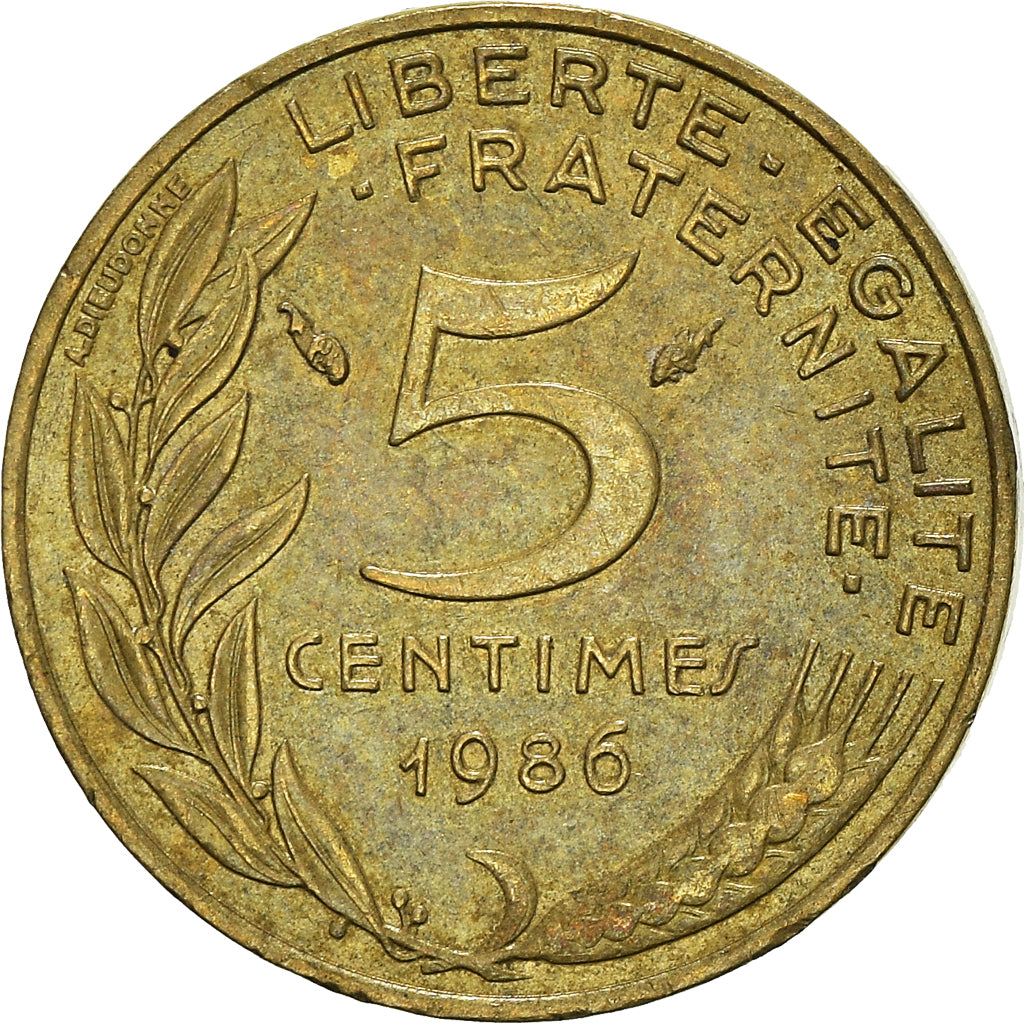 Munten, Frankrijk, 5 Centimes, 1986