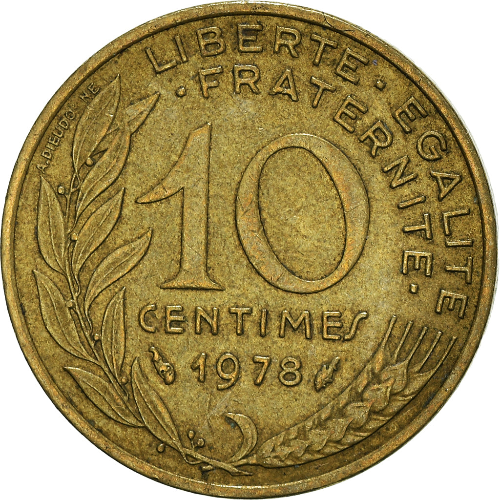 Moeda, França, 10 Centimes, 1978